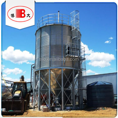 qualité  Bulk Grain Storage Silo Bin Corn / Wheat Galvanized Steel Silo, Grain Storage Steel Hot Galvanized Steel Plate Used, Used CN; ZIBO, SHANDONG usine